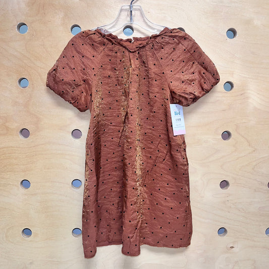 Brown/Black Polka Dot Metallic Dress