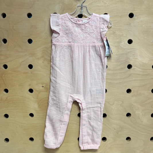 Pink Smocked Gauze Romper NEW!