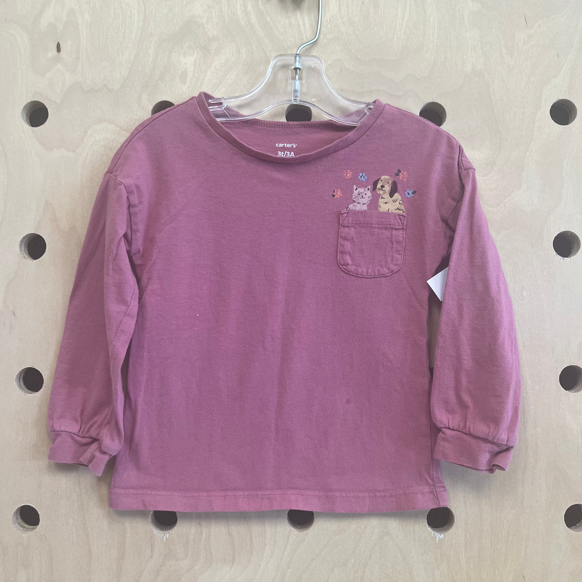 Dusty Pink Dog & Cat LS Tee