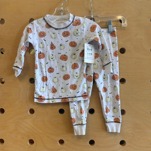 White Pima Cotton Jack O Lantern Pajamas