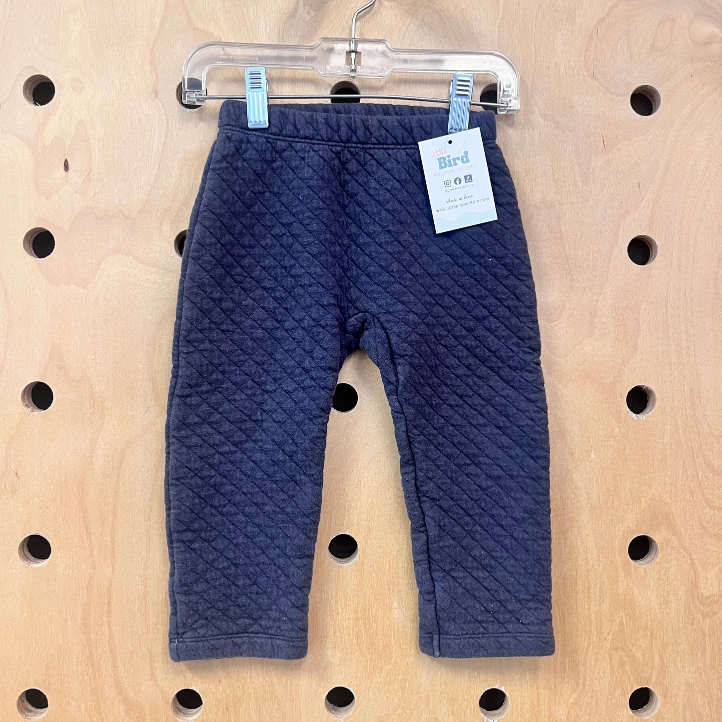 Organic Grey Quilted Pull On Pants