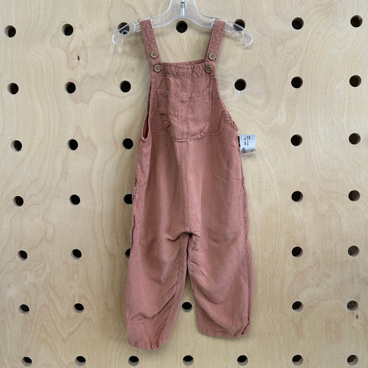 Brown Linen Overalls