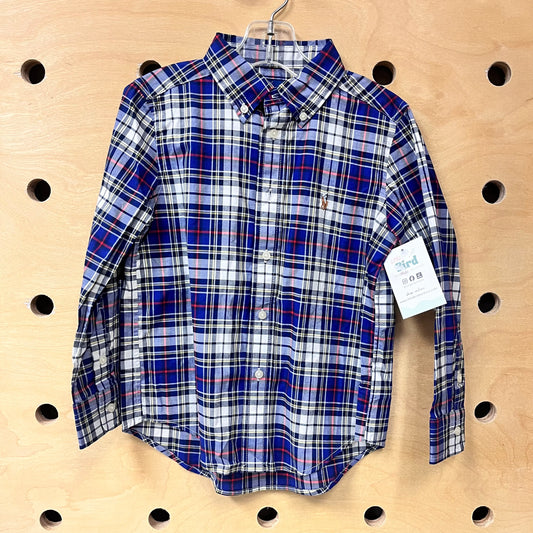 Blue Plaid Button Up Shirt