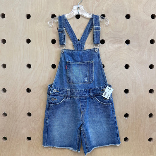 Distressed Denim Shortalls