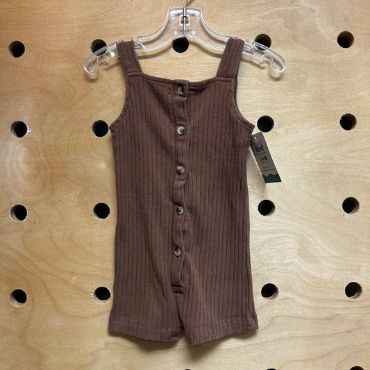 Organic Ribbed Button Romper
