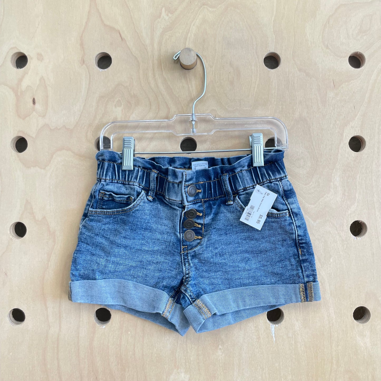 Paper Bag Waist Denim Shorts