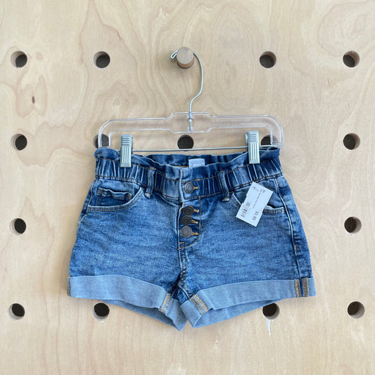 Paper Bag Waist Denim Shorts