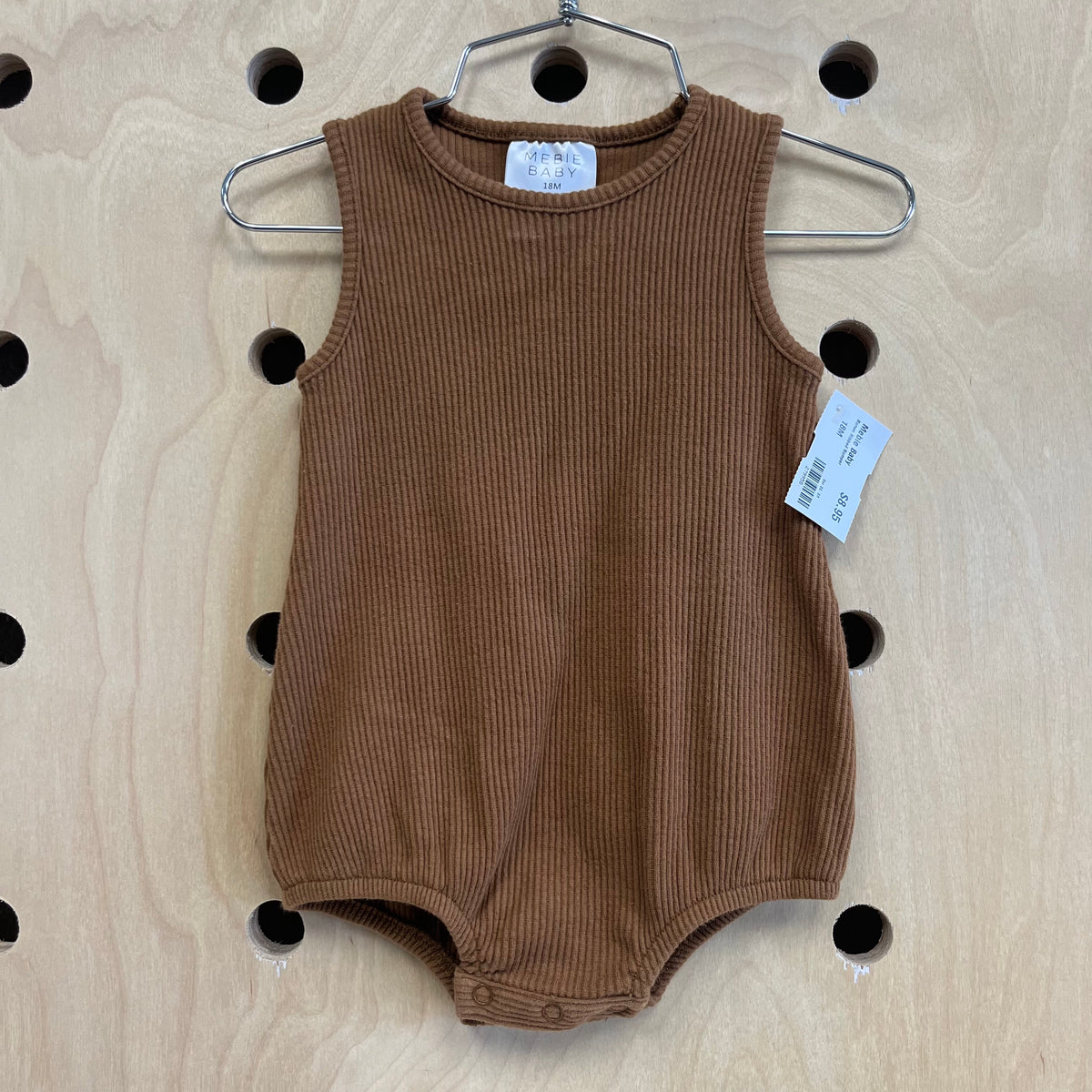 Brown Ribbed Romper