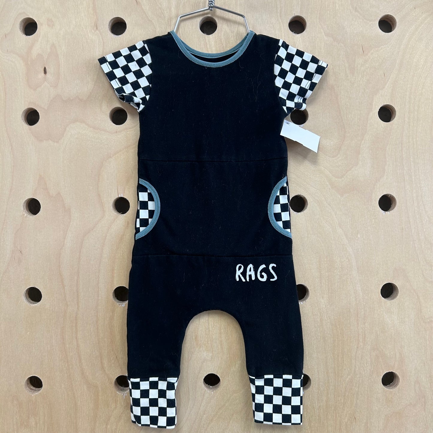 Black Checkered Romper