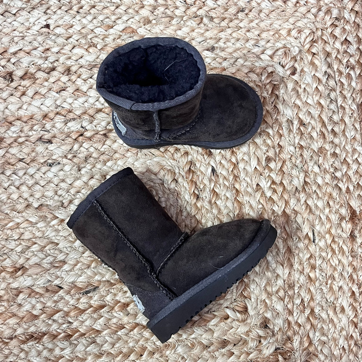 Brown Fuzzy Calf Boots