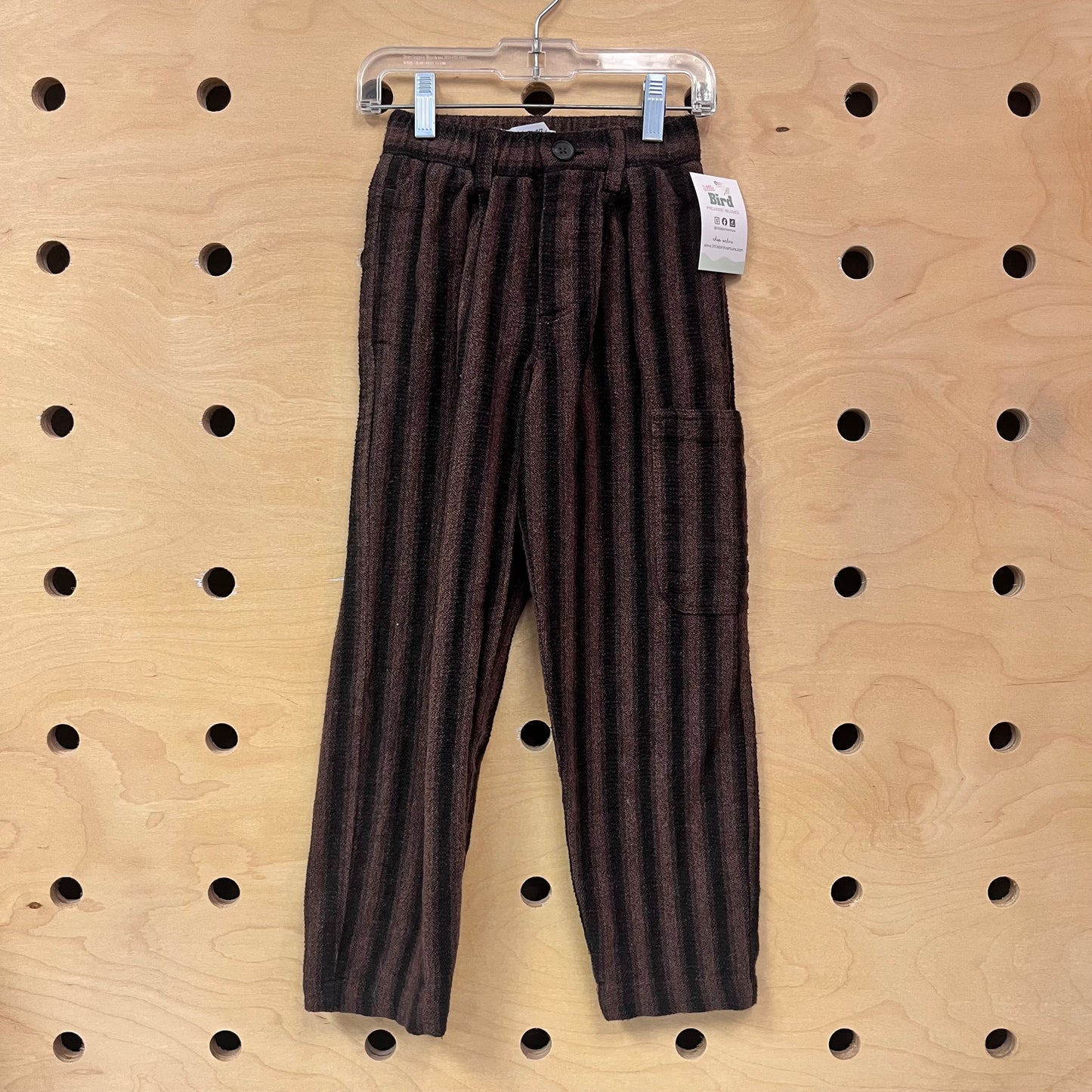 Brown & Black Striped Knit Cargos