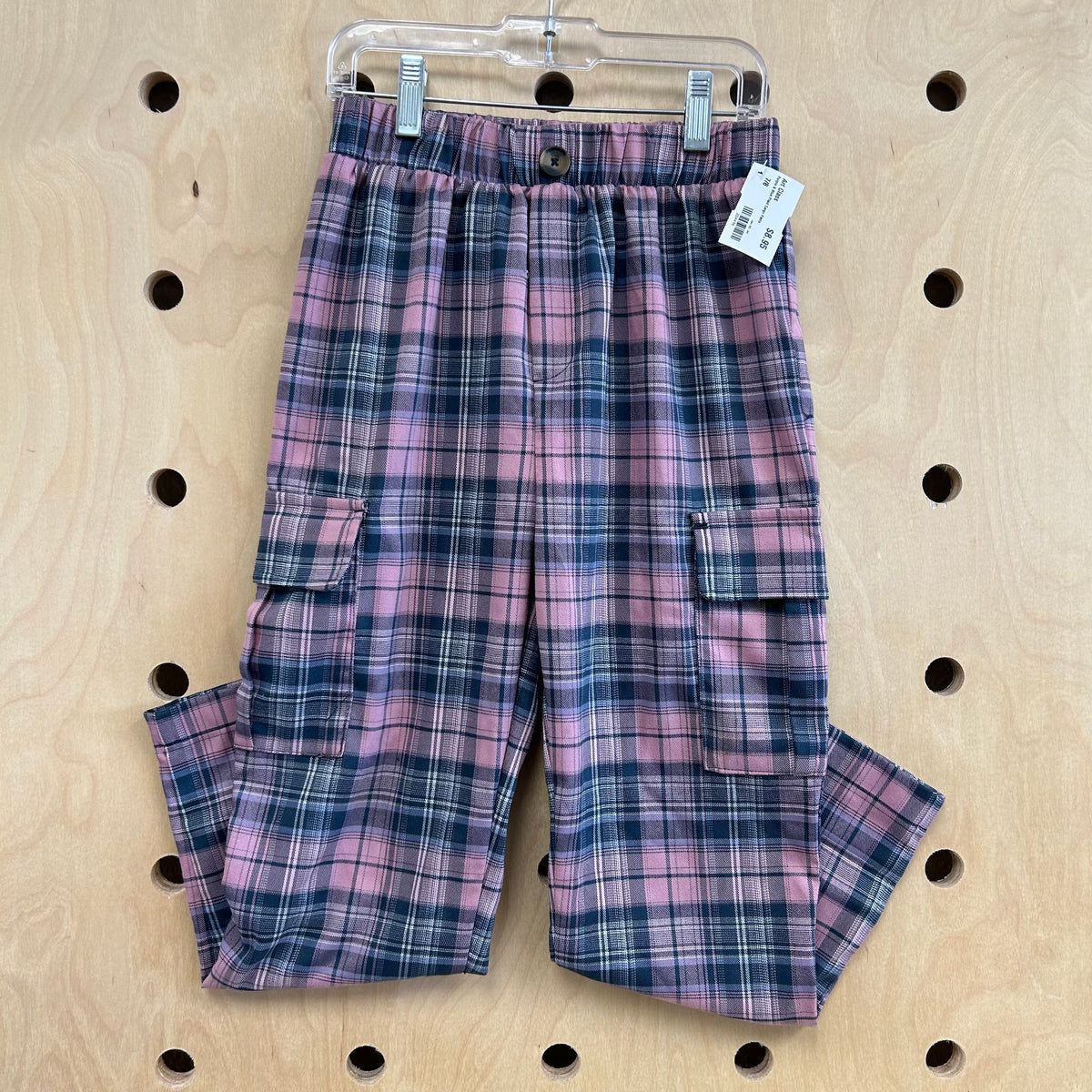 Purple & Blue Plaid Cargo Pants