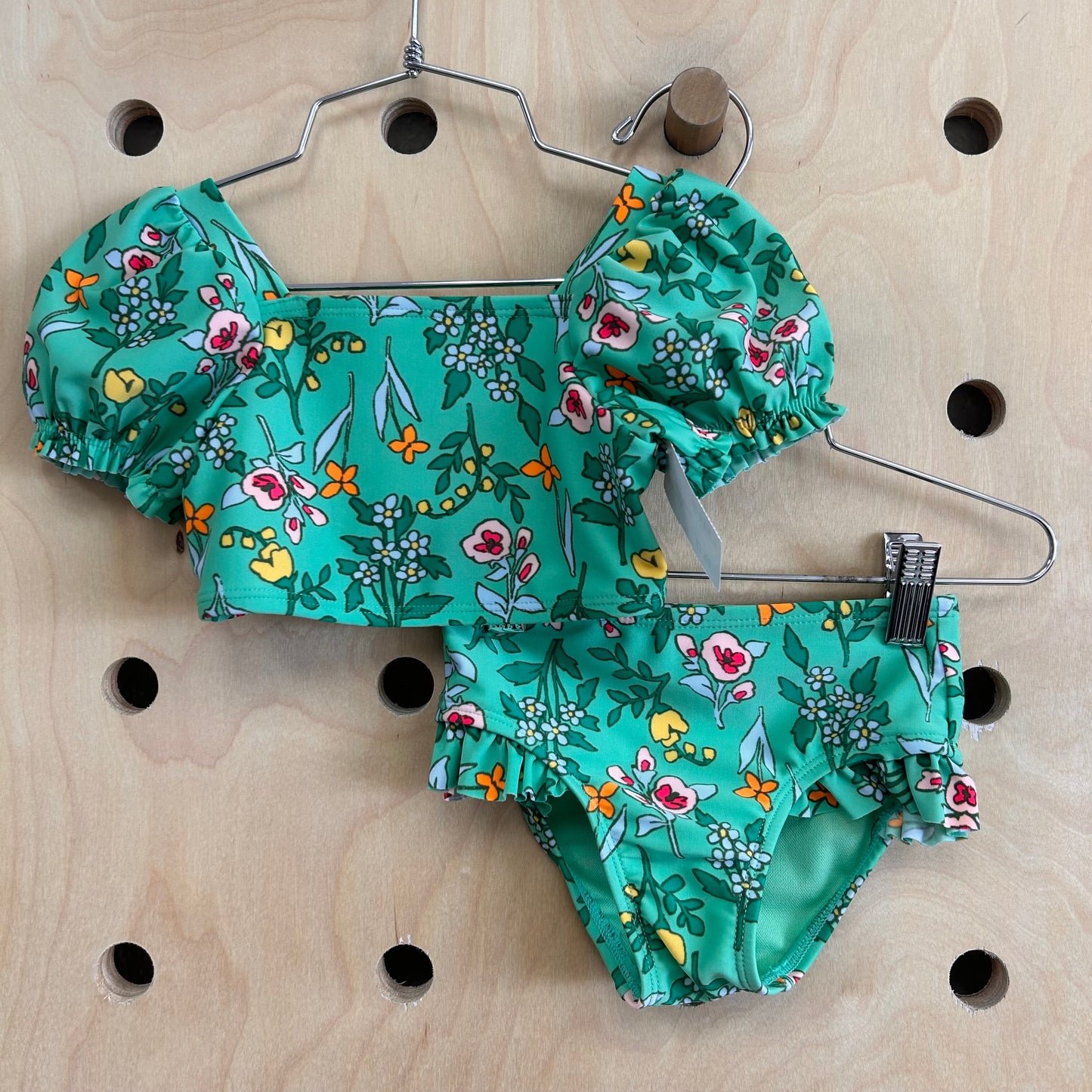 Green Floral 2pc. Swimsuit