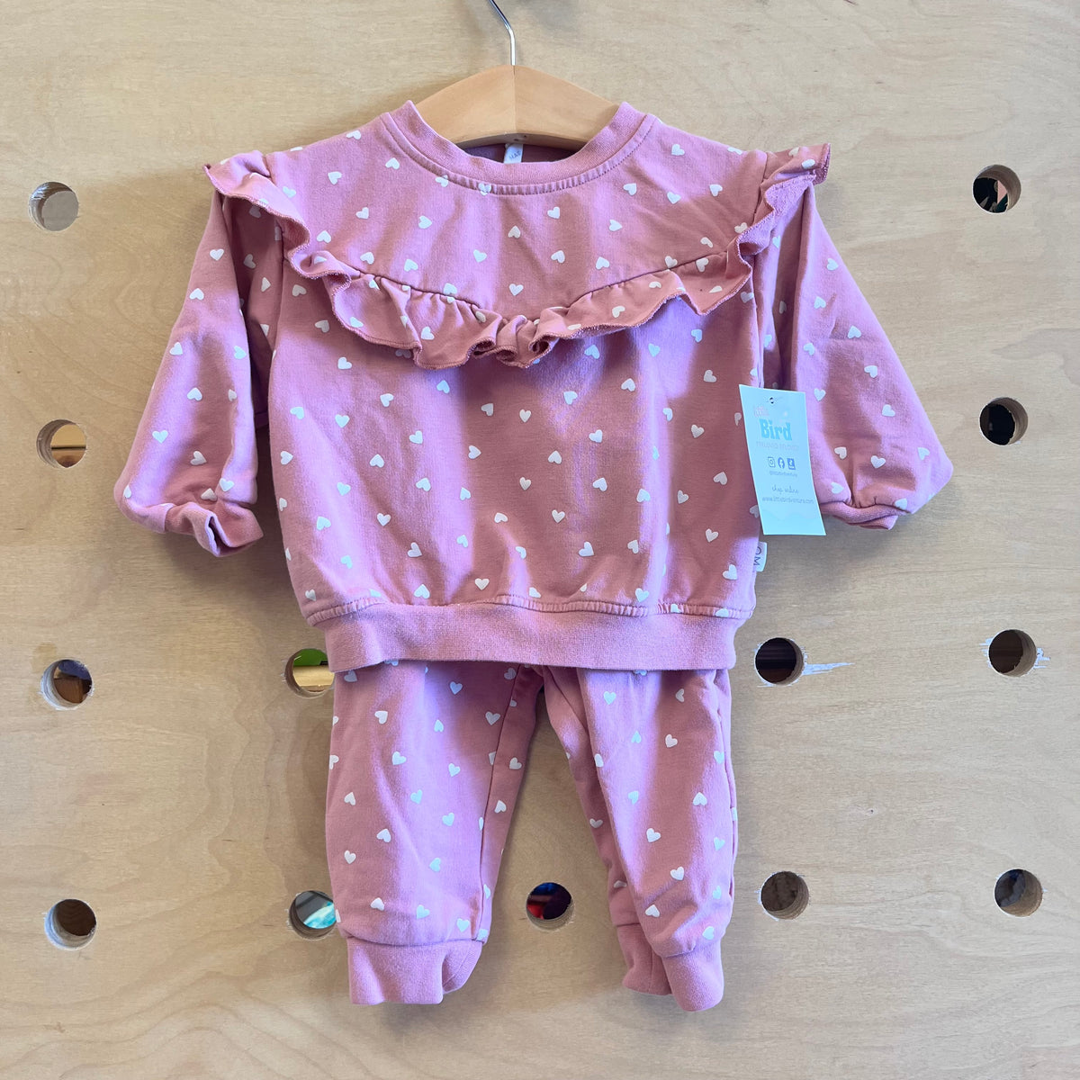 Organic Pink/White Hearts Outfit