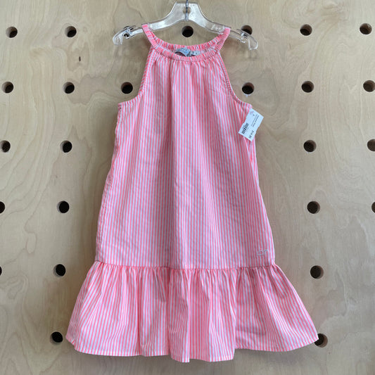 Bright Coral Striped Dress