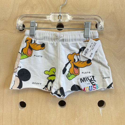 White Characters Cut Off Shorts