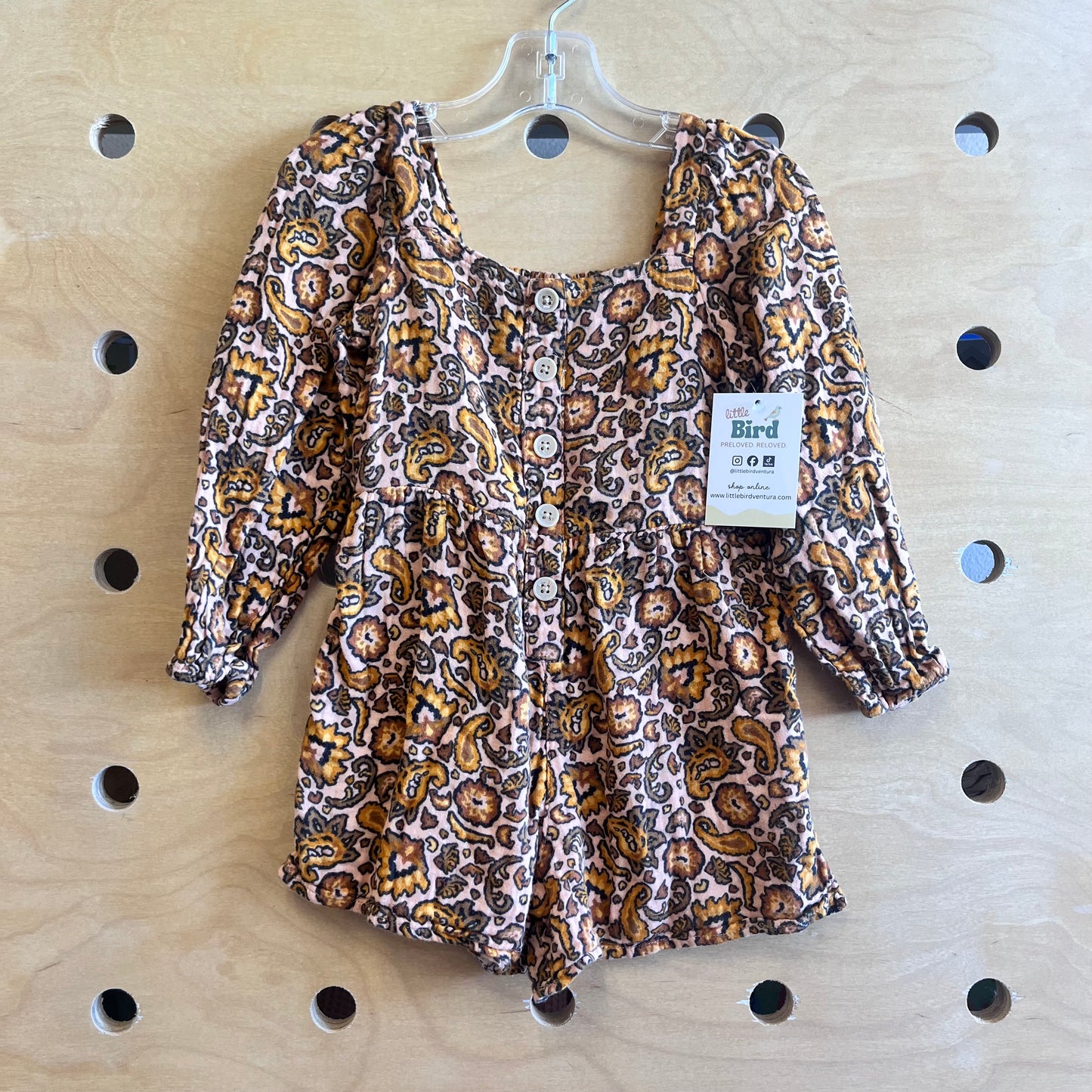 Brown Paisley Romper