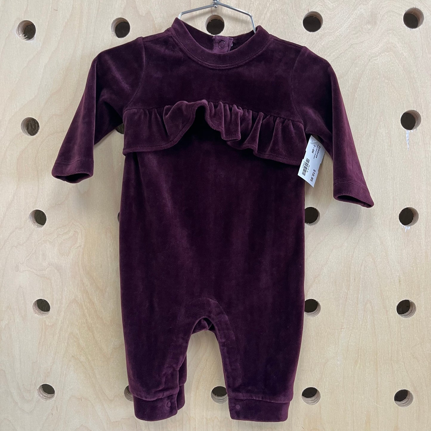 Plum Velour Romper