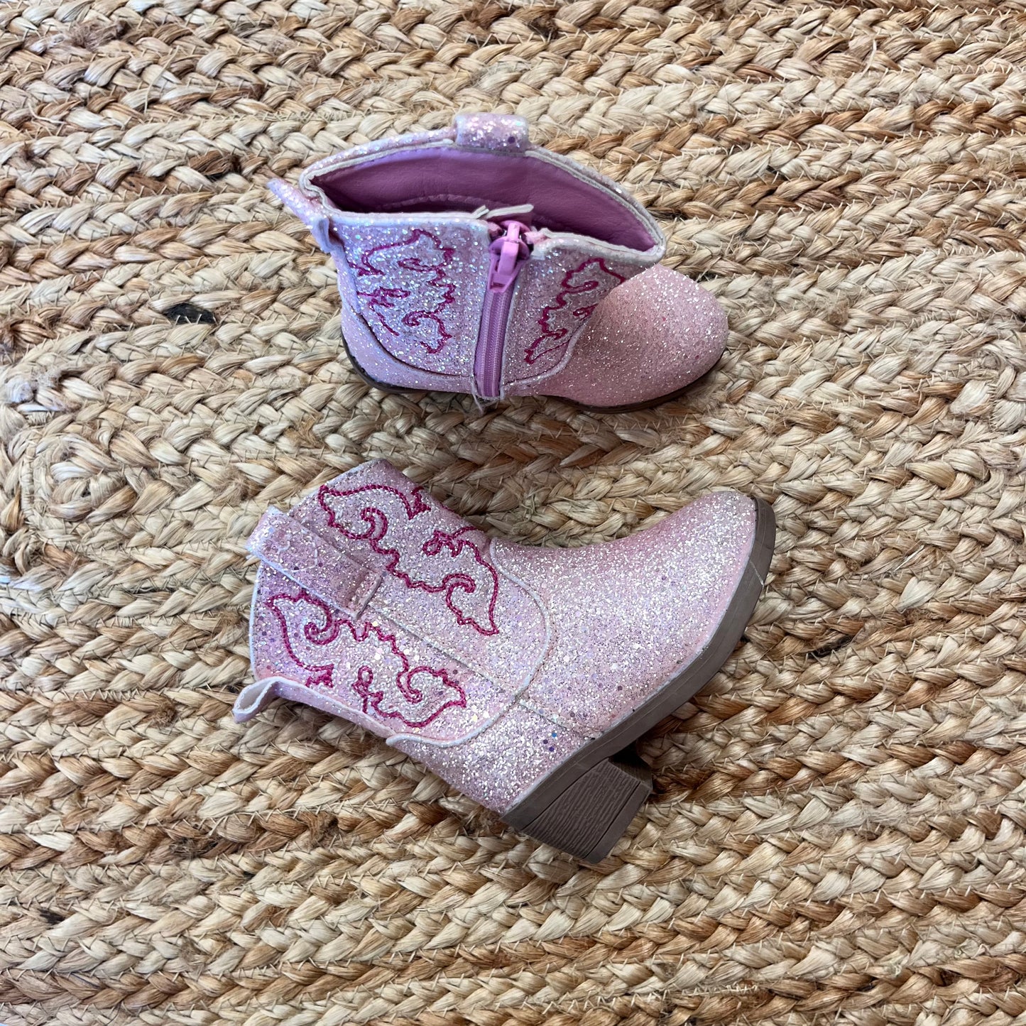 Pink Glitter Cowgirl Boots