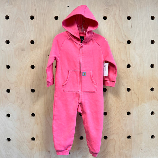 Pink Fleece Hoodie Romper