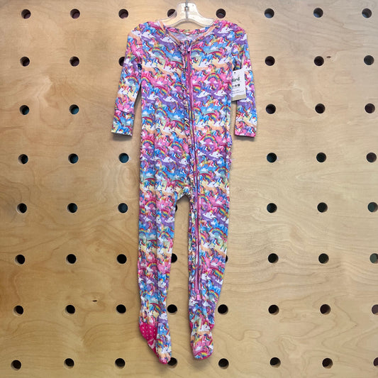 Rainbow Unicorn Bamboo Footies