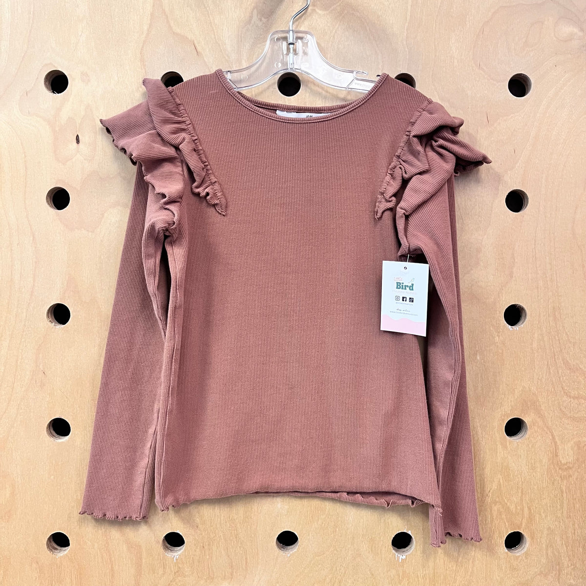 Bown Ribbed Ruffle Top