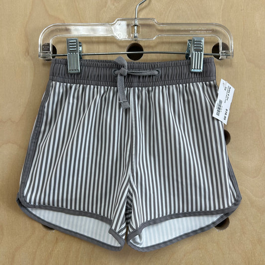 Grey Striped Swim Trunks