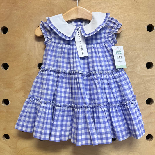 Purple Gingham Collared Dress NEW!