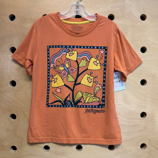 Orange Floral Butterfly Tee