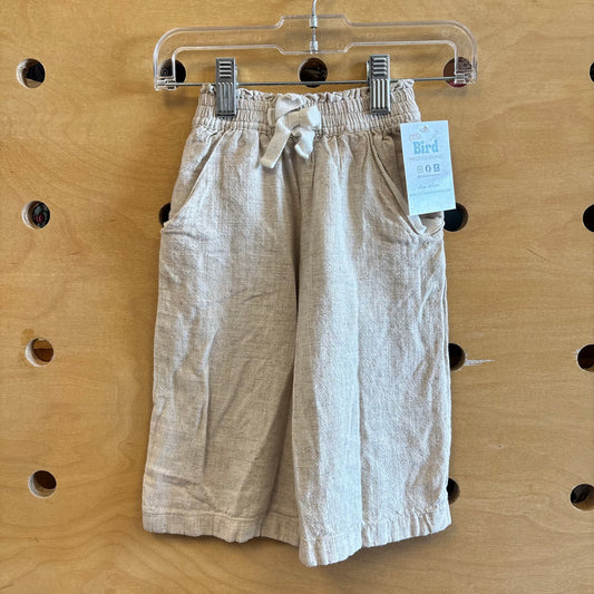 Cream Linen Blend Soft Pants
