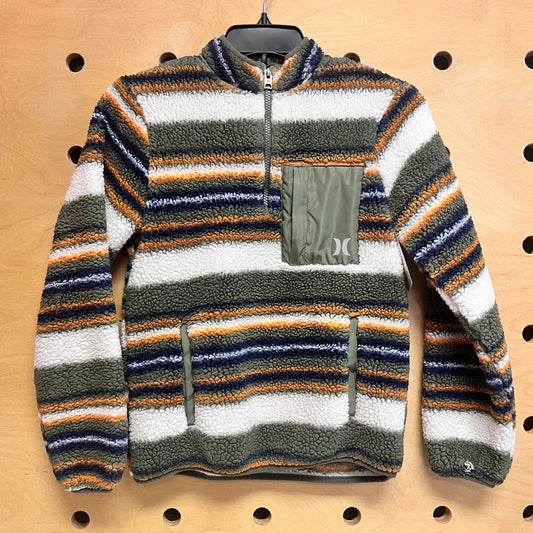 Green Striped Sherpa Jacket
