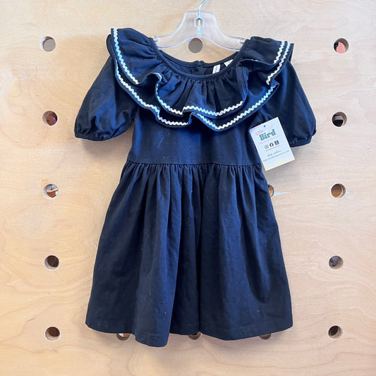 Black & White Ruffle Collar Dress