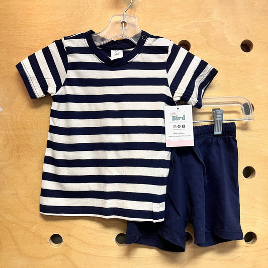 Organic Navy/White Striped Outfit