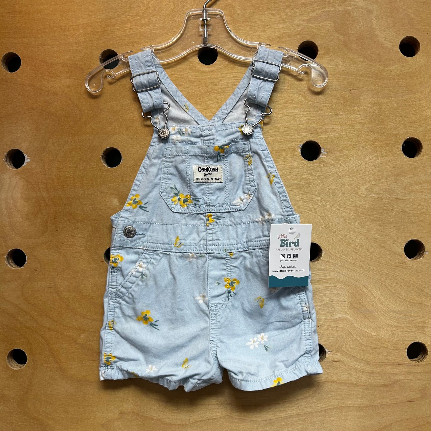 Blue & Yellow Floral Cotton Shortalls