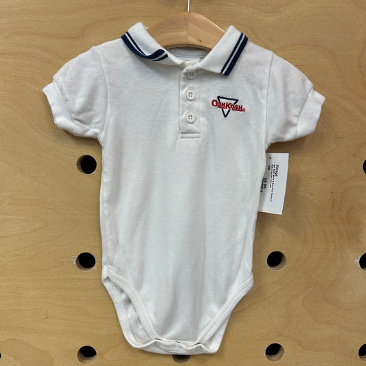 Osh Kosh White & Blue Polo Bodysuit