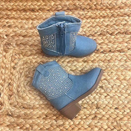 Rhinestone Denim Cowgirl Boots NEW!