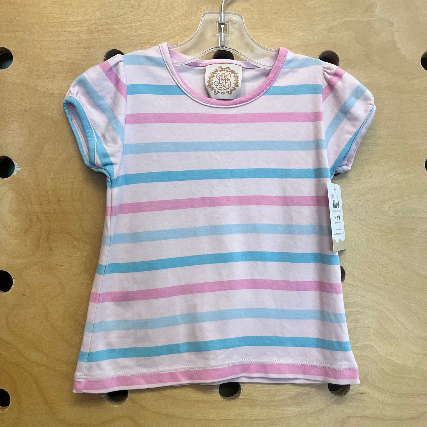 Pink & Teal Striped Tee
