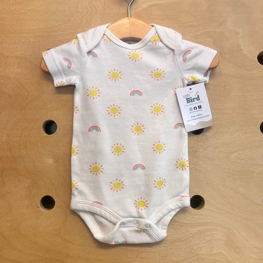 Organic White Suns/Rainbows Bodysuit