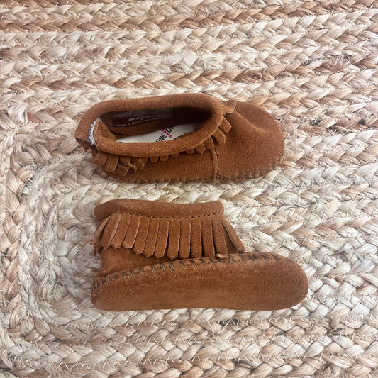 Brown Leather Bootie Moccasins