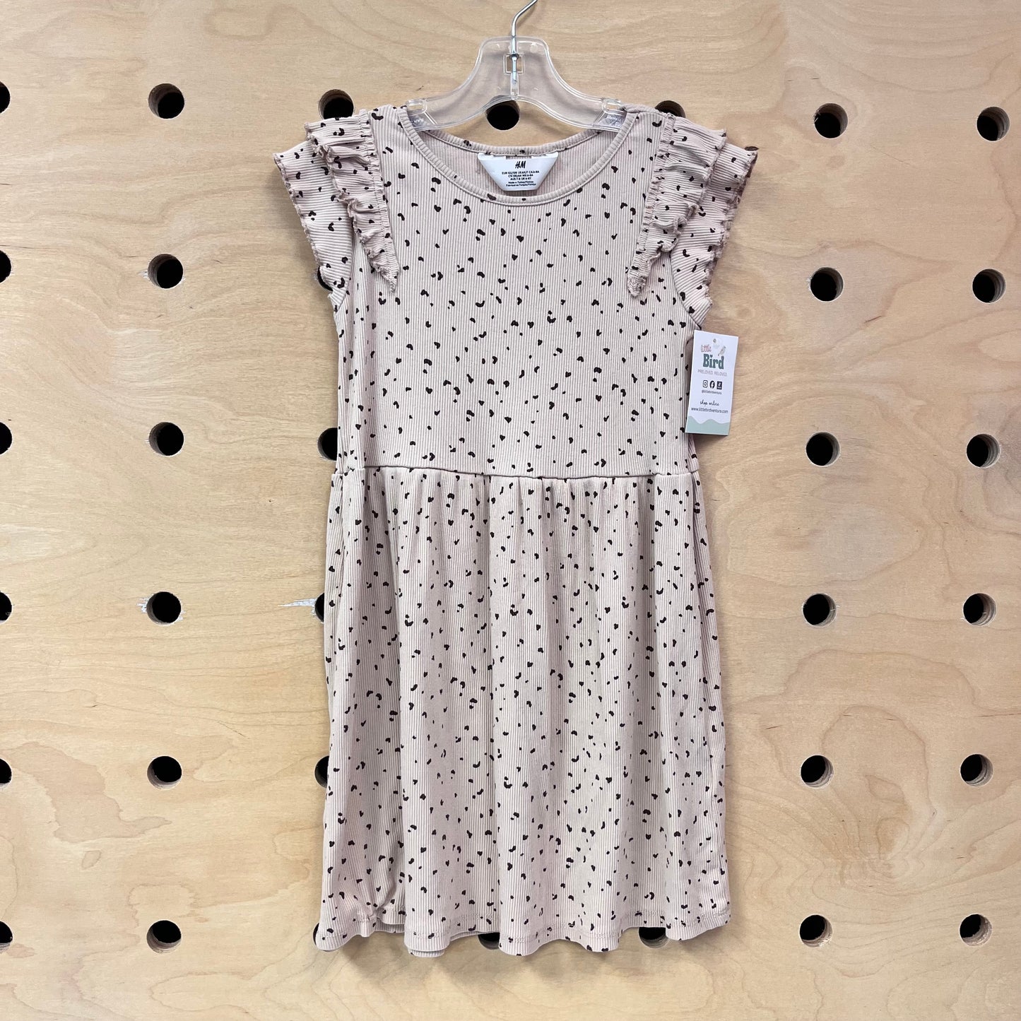 Tan/Brown Spotted Ribbed Dress