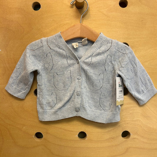 Blue Kitty-Knit Cardigan