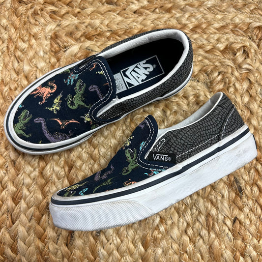 Blue Dinsoaur Slip Ons