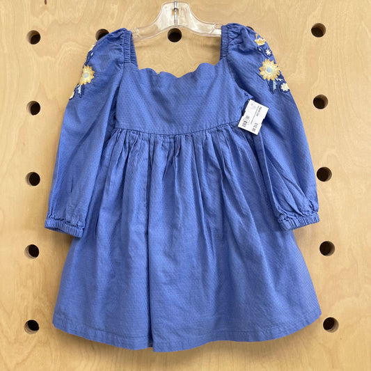 Blue Floral Sleeve Dress w/ Headband