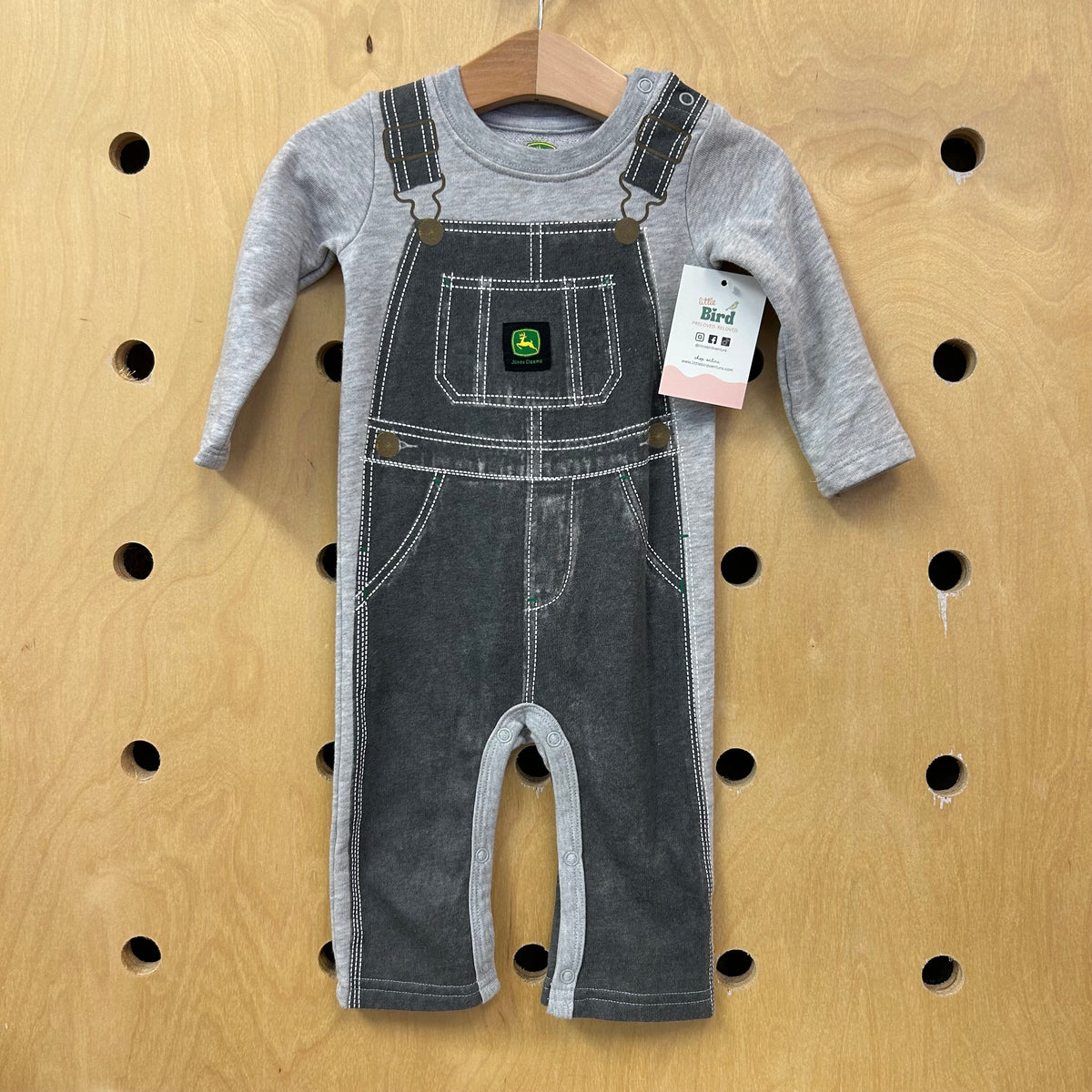 Grey John Deere French Terry Romper