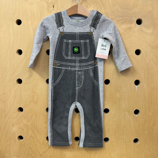 Grey John Deere French Terry Romper