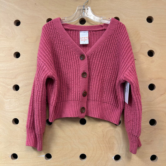 Pink V-Neck Cardigan