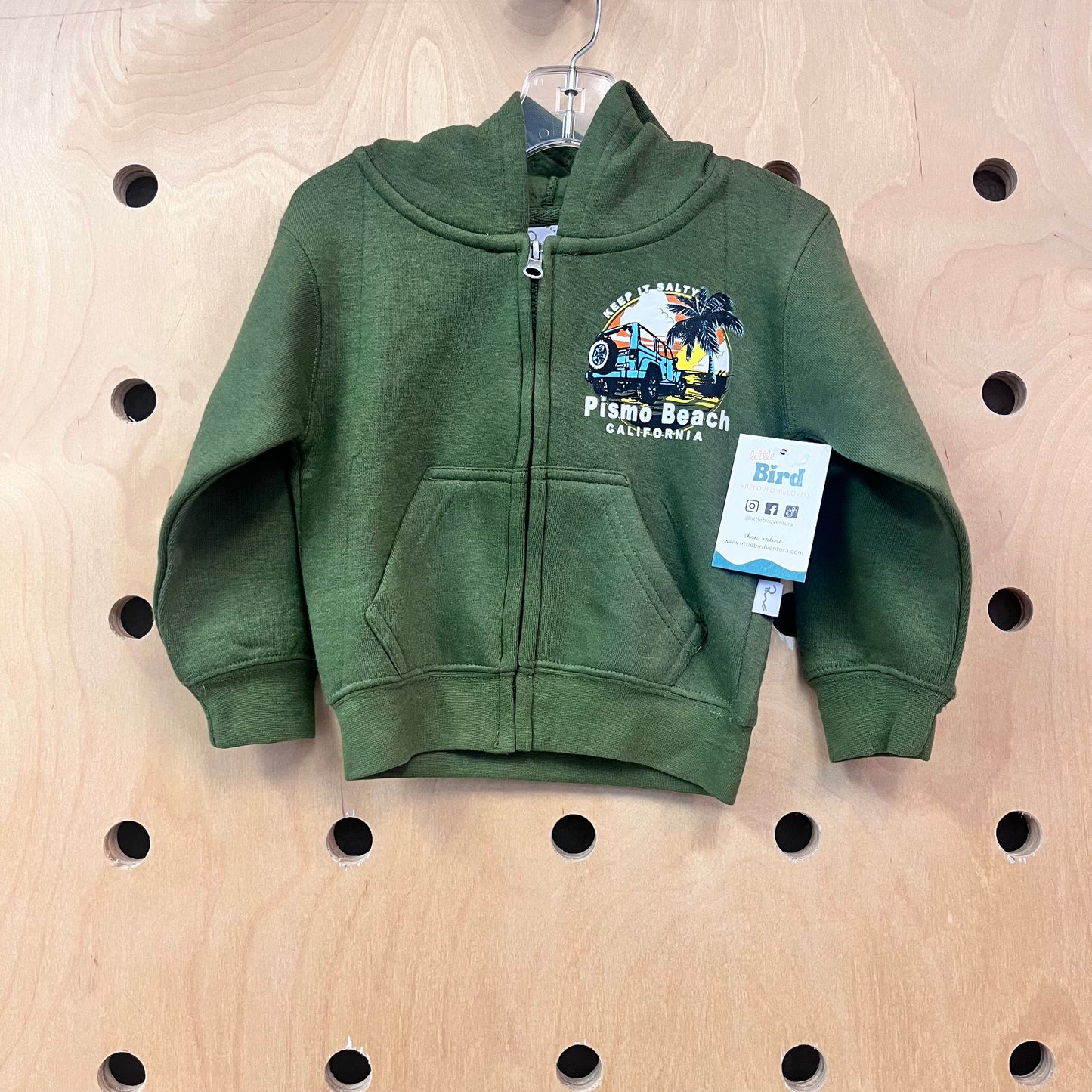 Green Pismo Beach Zip Hoodie