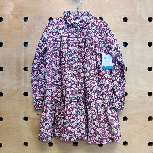 Pink Floral Button Dress