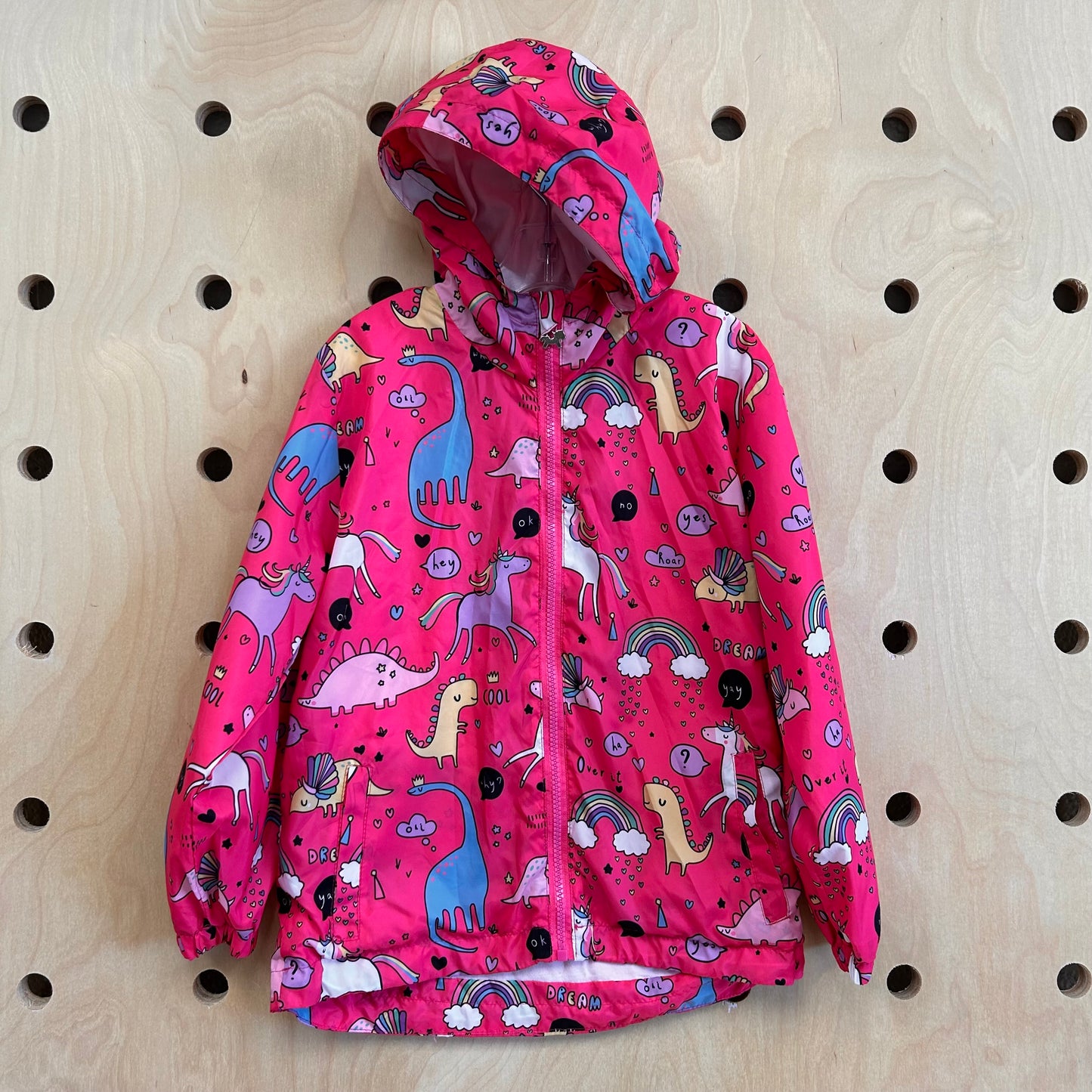 Pink Unicorns+Dinos Windbreaker
