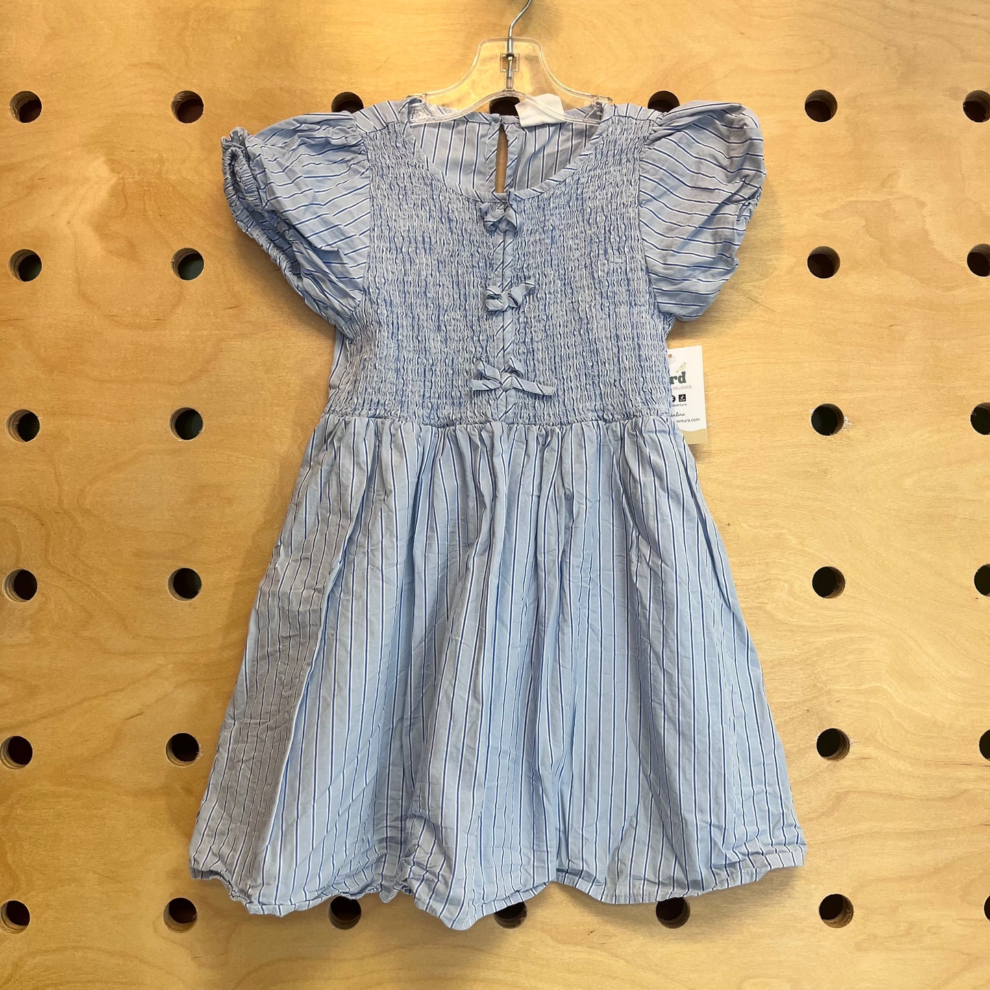 Blue Striped Smocked Dress